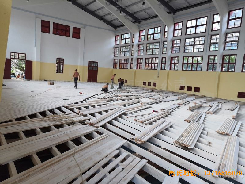 福建中國女排中國隊訓練基地排球場館體育木地板施工案例