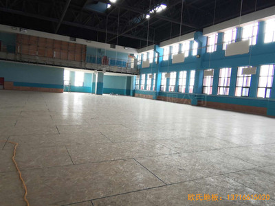 江西城西橋小學(xué)A區(qū)體育館體育木地板安裝案例